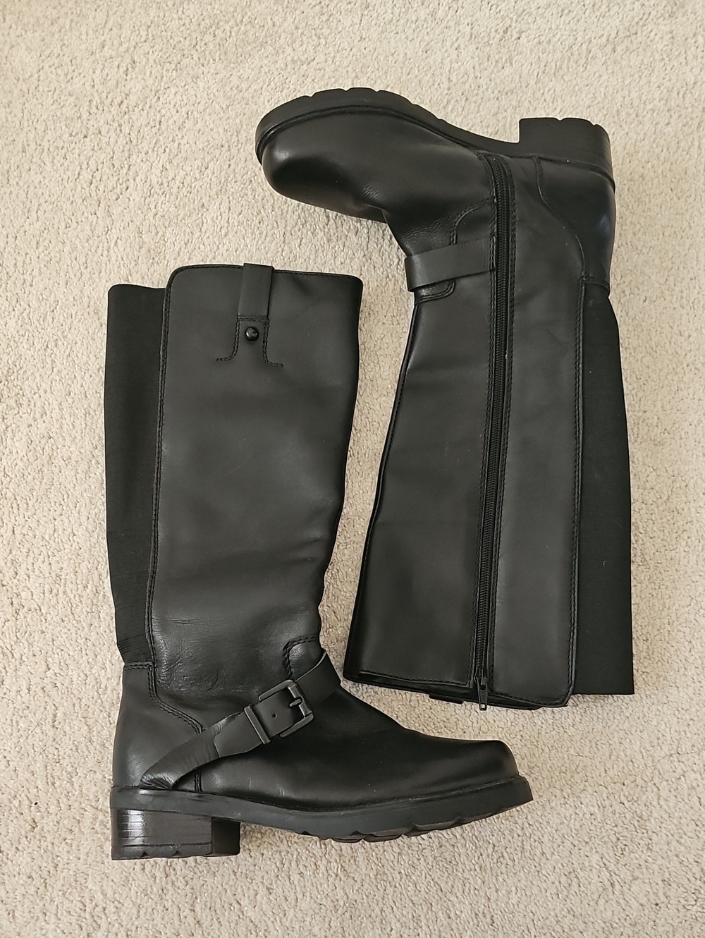 Classic Black Women's Knee-High Riding Boots